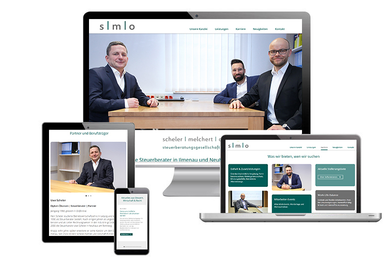 Screenshots der Website von Scheler - Melchert - Otto Steuerberatungsgesellschaft